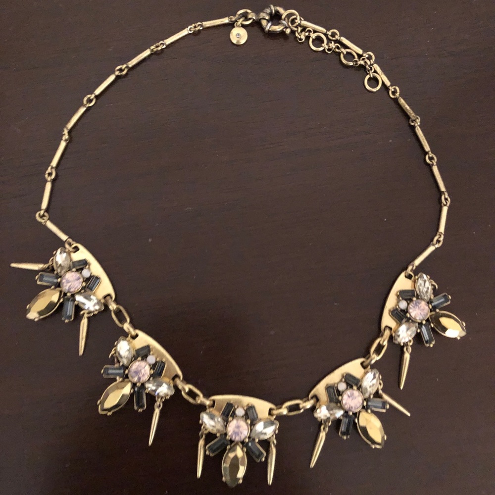 J. Crew Gold and Crystal Necklace